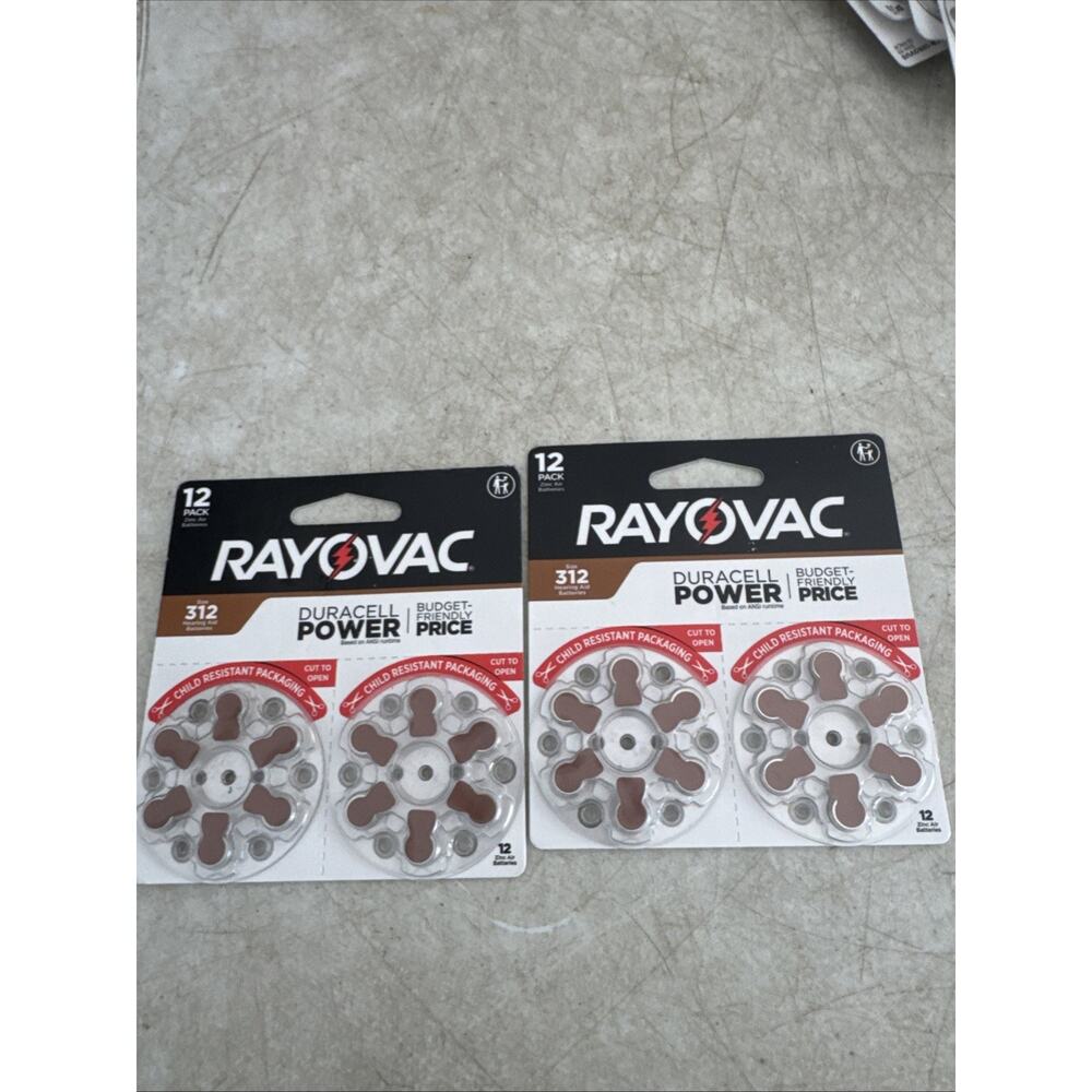 Rayovac Size 312 Hearing Aid Batteries (24 Pack), Size 312 Batteries Lot